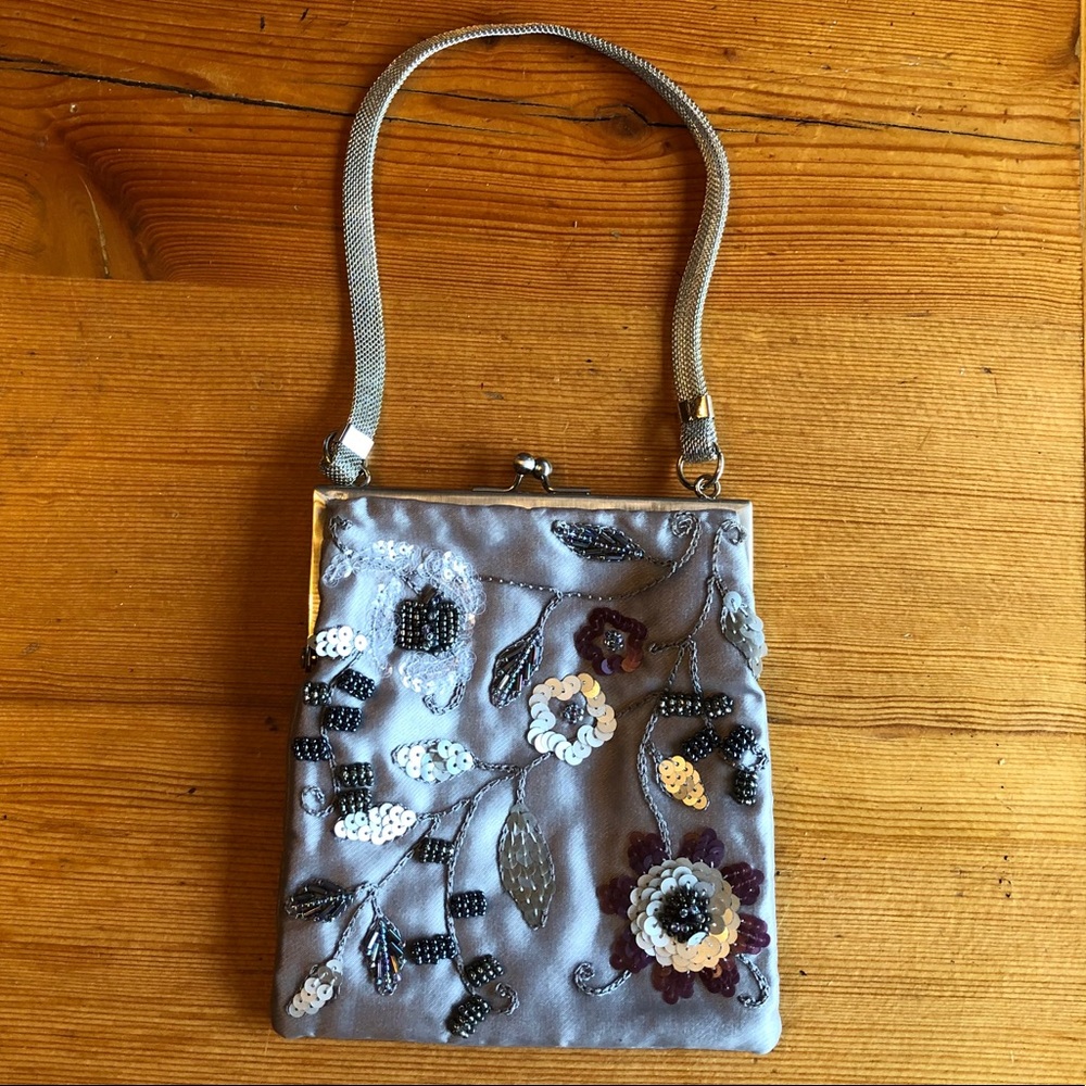 Vintage beaded satin bag